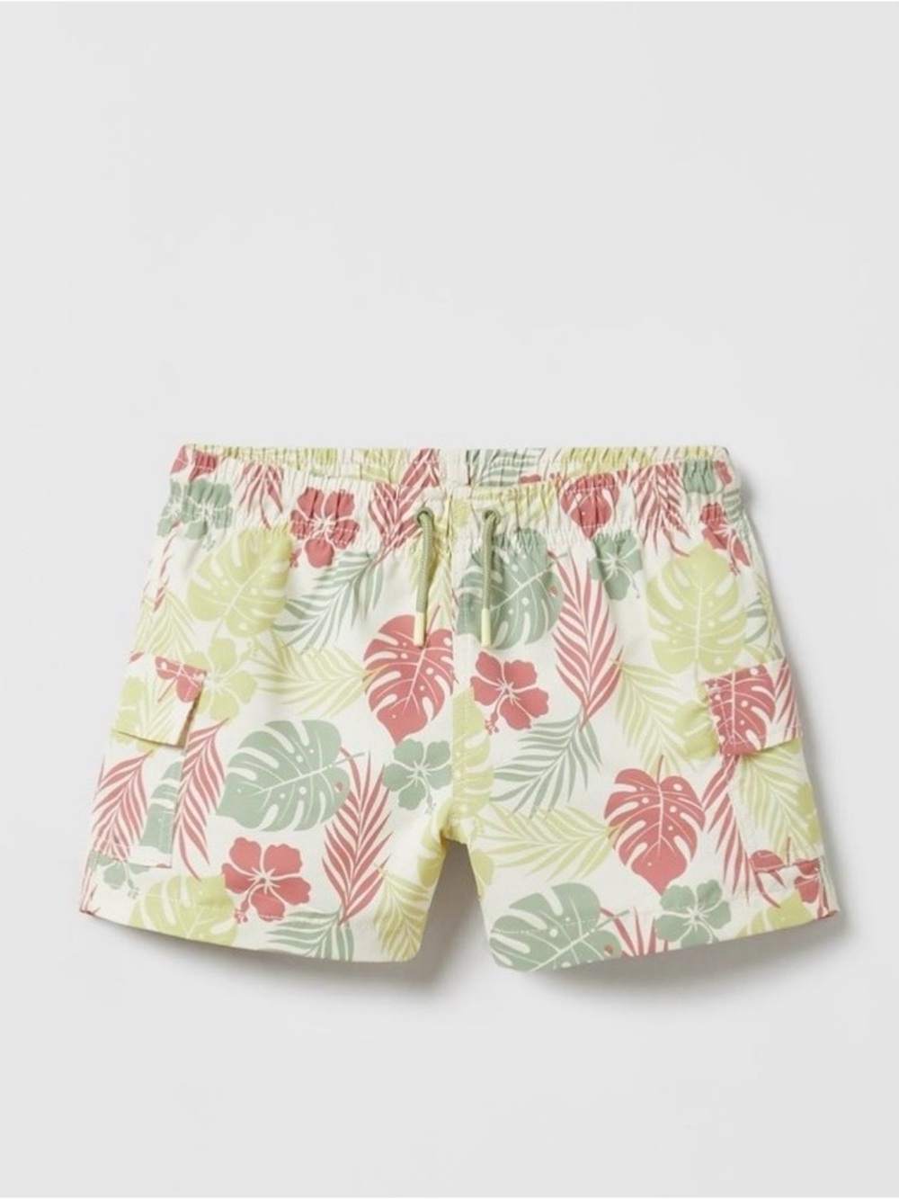 ‼️SALE‼️ Zara kids leaf print cargo swim shorts Drawstring